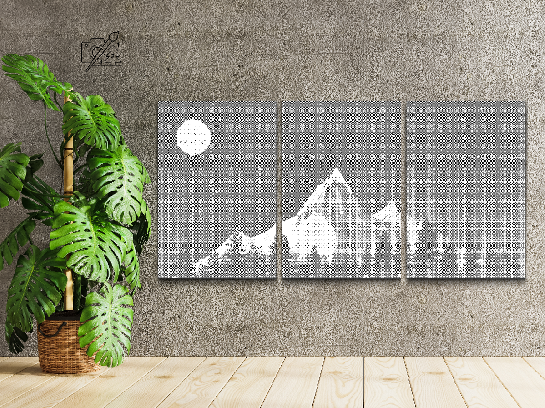 Montagnes la nuit (lot de 3) - Dottingo