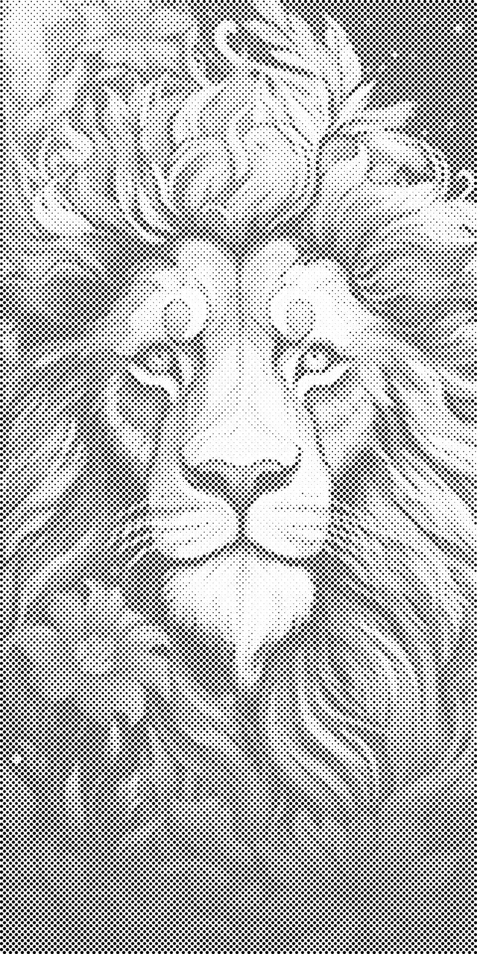 Lion dans les fleurs - Dottingo