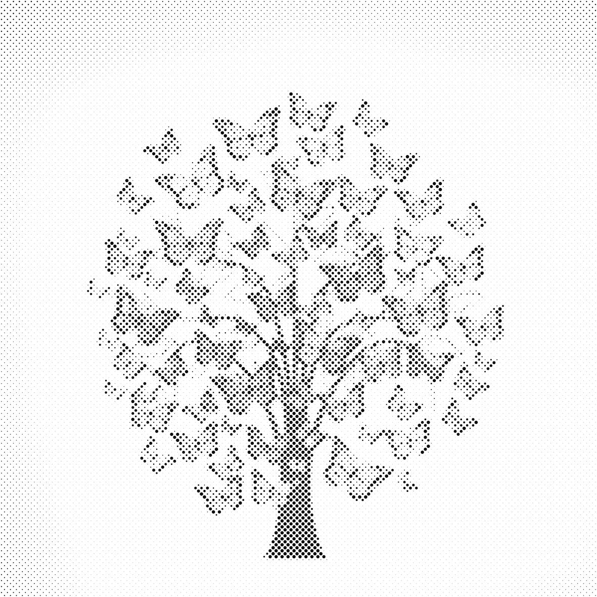 Papillons et arbre - Dottingo