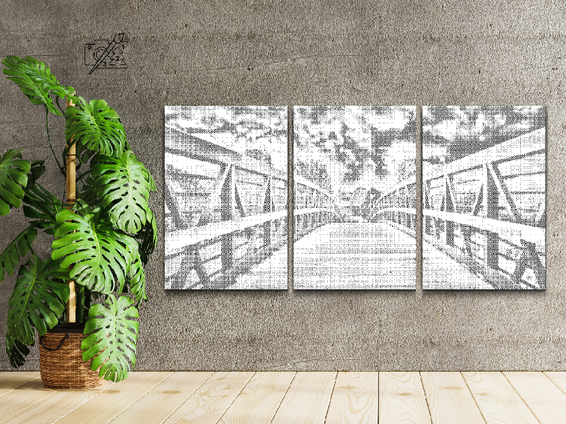 Pont sur une rivière (lot de 3) - Dottingo