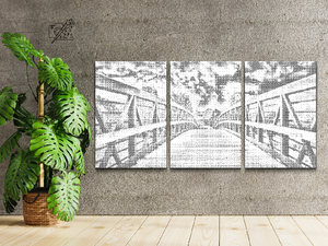 Pont sur une rivière (lot de 3) - Dottingo
