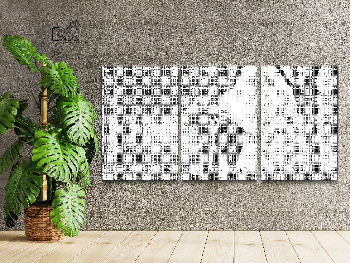 Magnifique éléphant dans la forêt (lot de 3) - Dottingo
