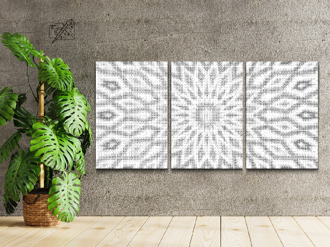 Fleur abstraite (lot de 3) - Dottingo