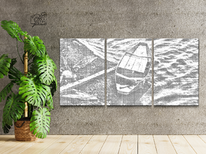 Navire sur la rive (lot de 3) - Dottingo