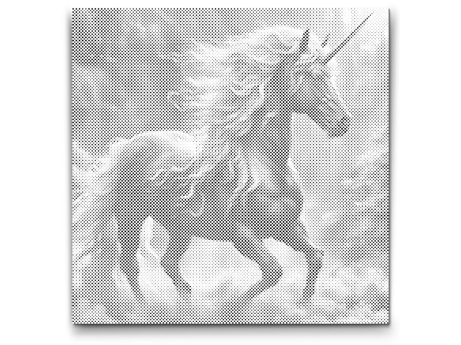 Licorne noire et rose - Dottingo