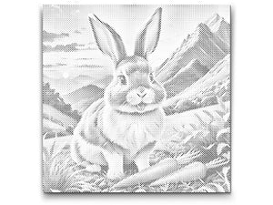 Lapin joyeux avec une carotte - Dottingo