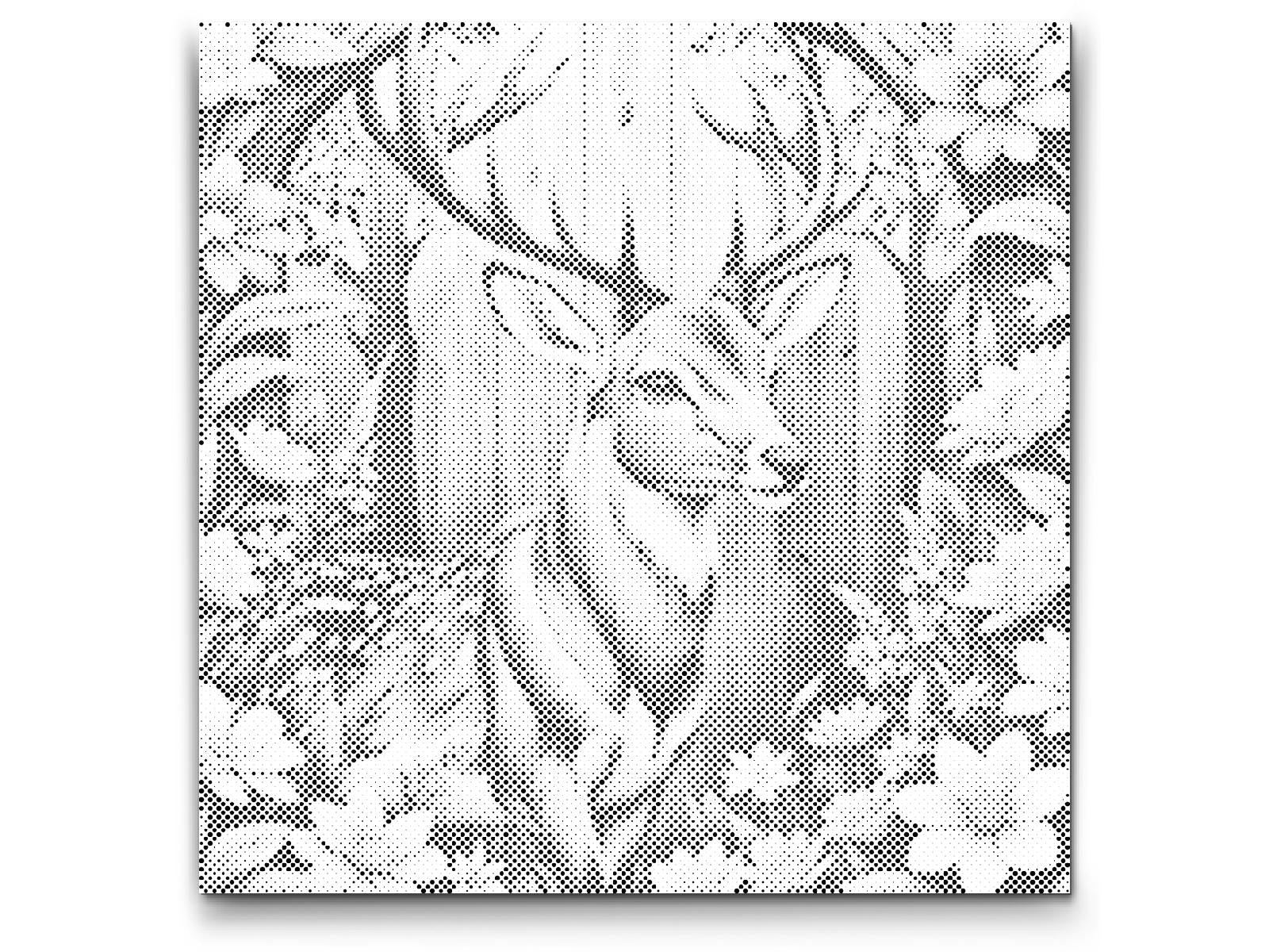 Cerf avec des fleurs délicates - Dottingo