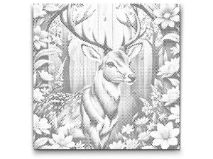 Cerf avec des fleurs délicates - Dottingo