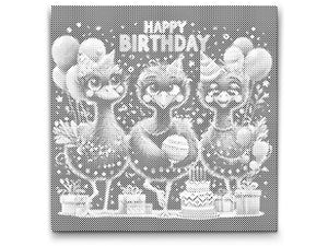 Les autruches vous souhaitent un joyeux anniversaire - Dottingo
