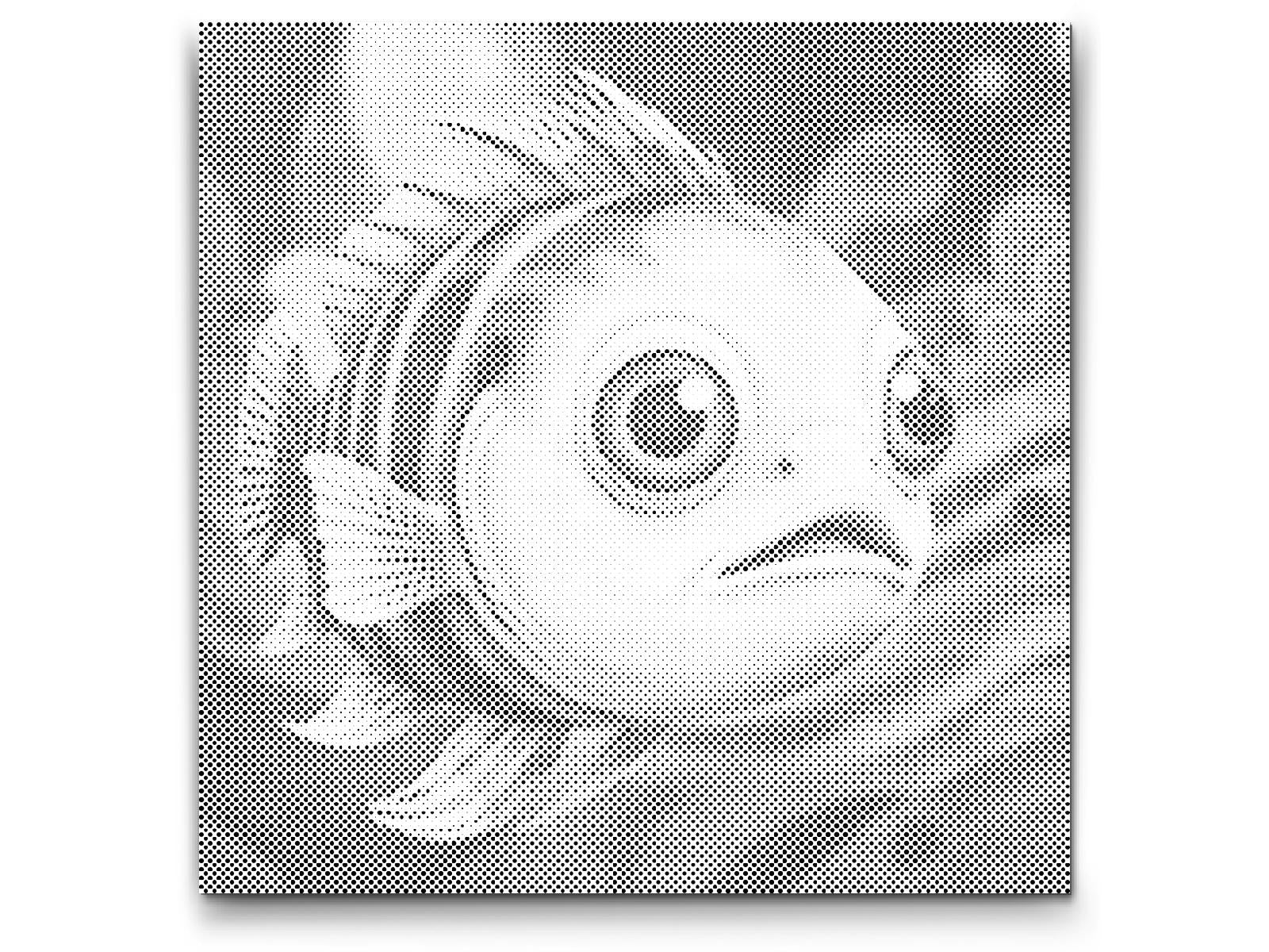 Poissons dans des tons de rouge et de bleu - Dottingo