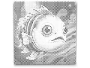 Poissons dans des tons de rouge et de bleu - Dottingo