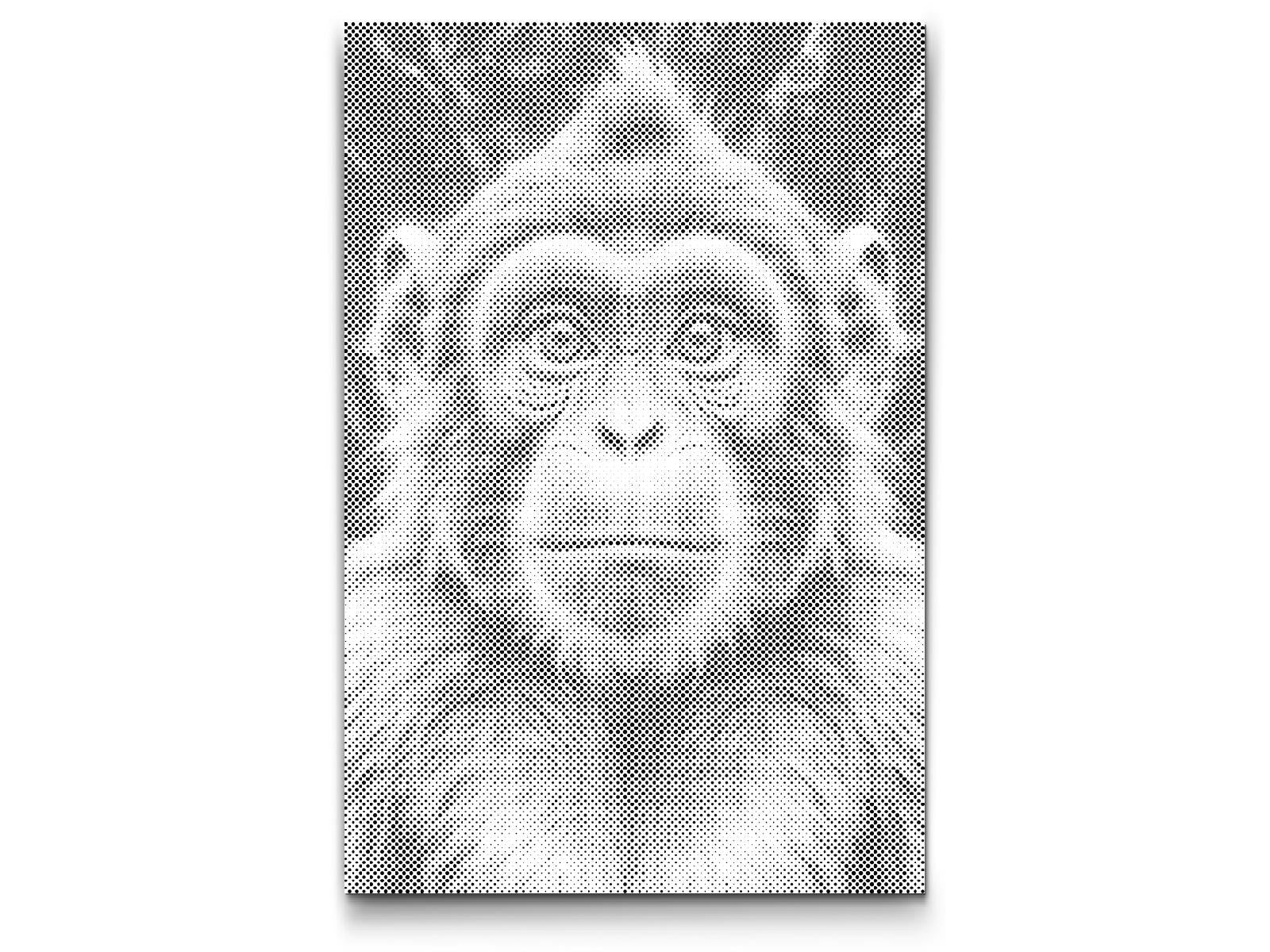 Singe dans des tons de turquoise foncé - Dottingo