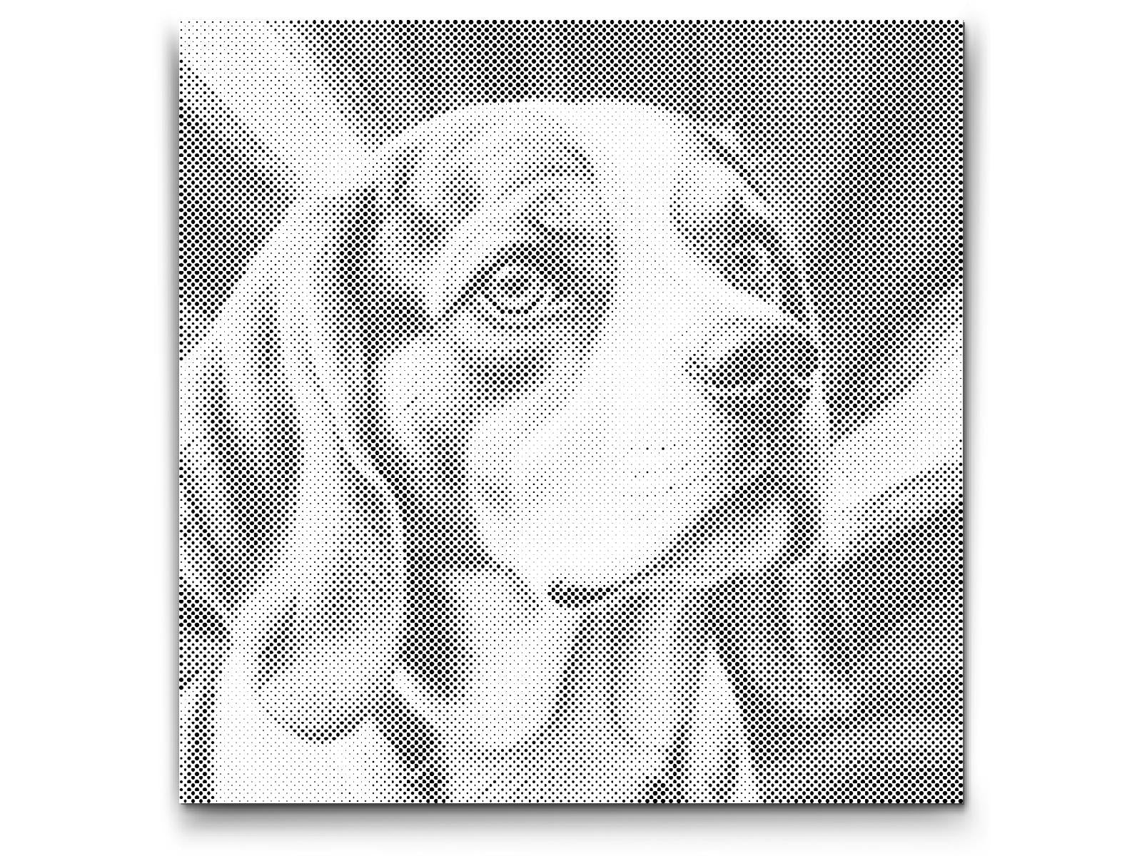 Beagle dans des tons de rouge et de bleu - Dottingo