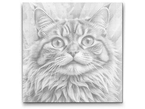 Chat dans des tons de turquoise et orange - Dottingo