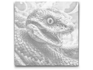 Serpent dans des tons de turquoise et d'orange - Dottingo