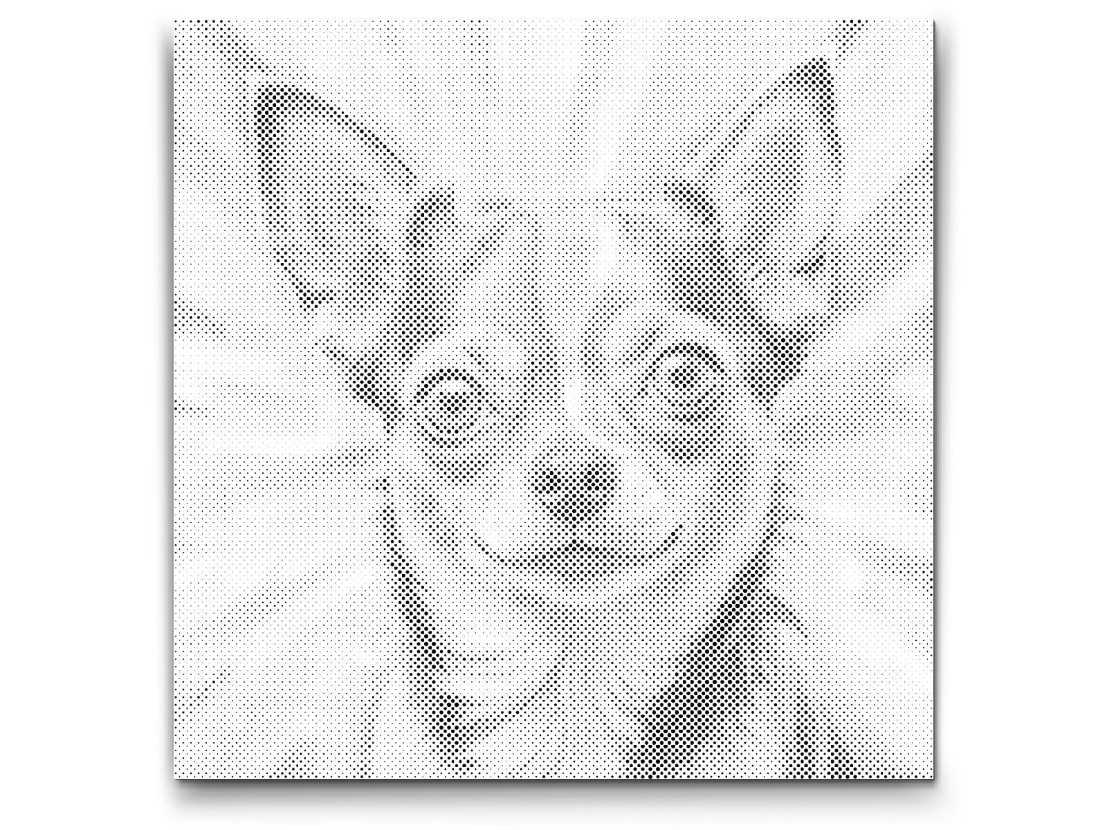 Chihuahua dans des tons de rouge et de bleu - Dottingo