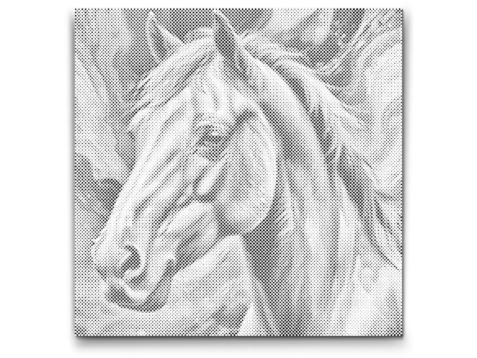 Cheval dans des tons de rouge et de bleu - Dottingo
