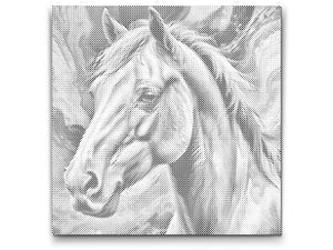 Cheval dans des tons de rouge et de bleu - Dottingo