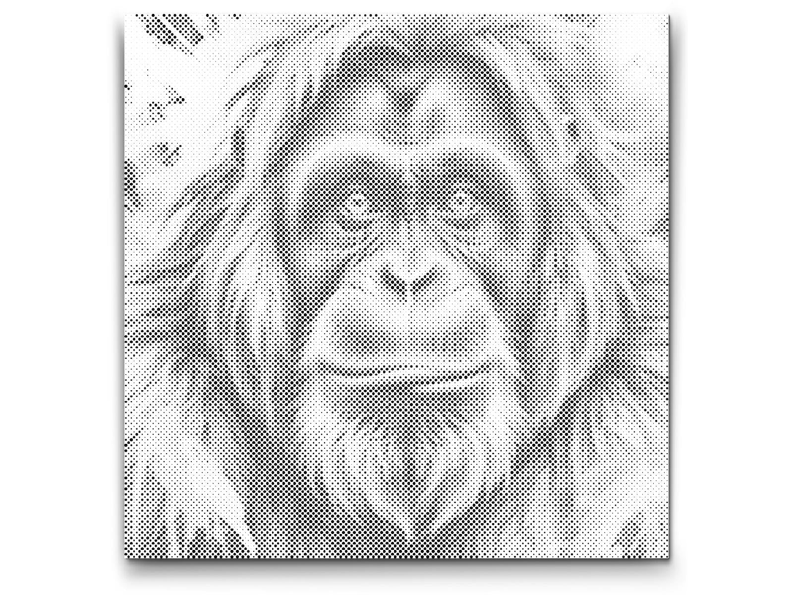 Orang-outan dans des tons de rouge et de bleu - Dottingo