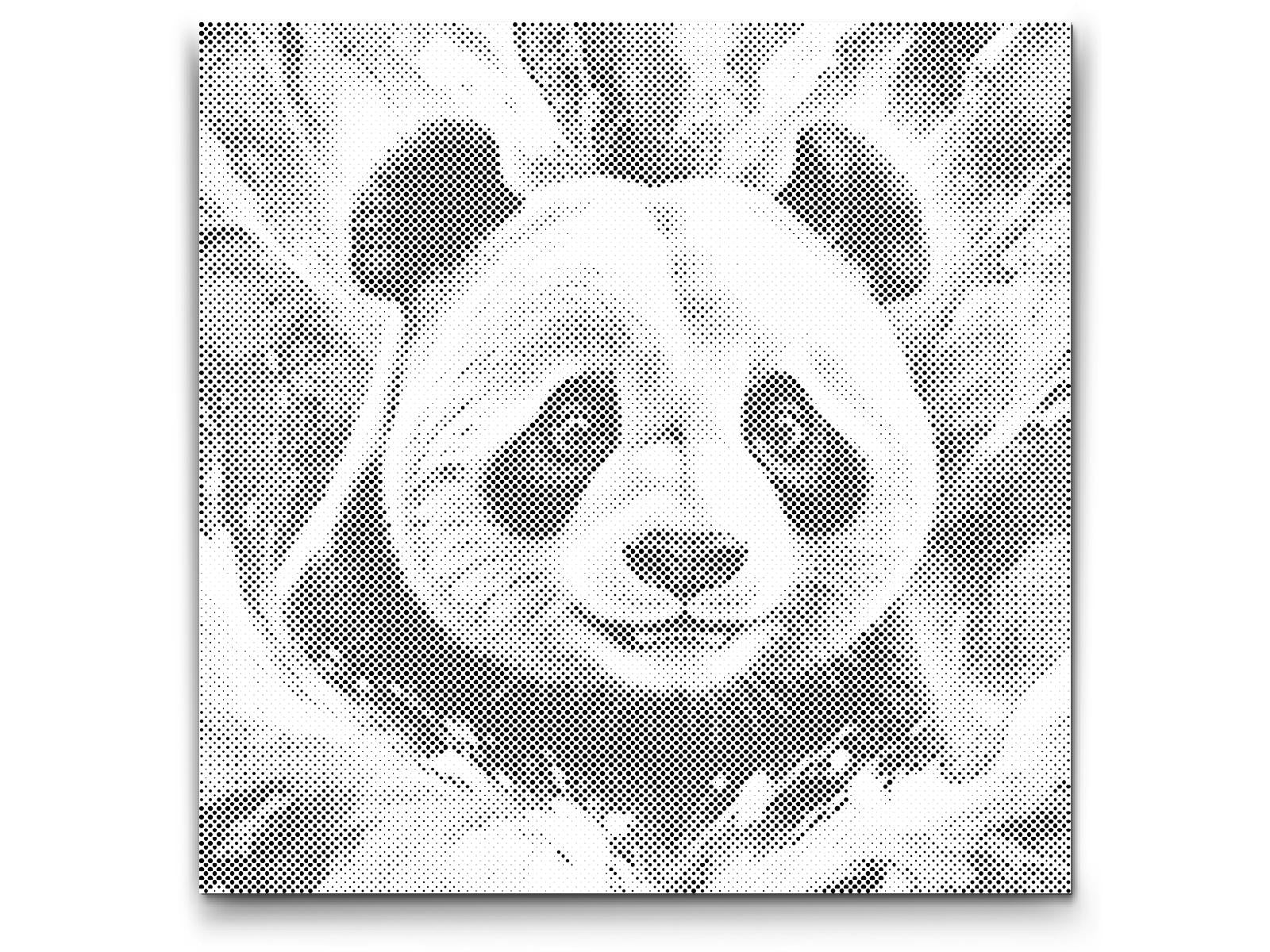 Panda dans des tons de turquoise et orange - Dottingo
