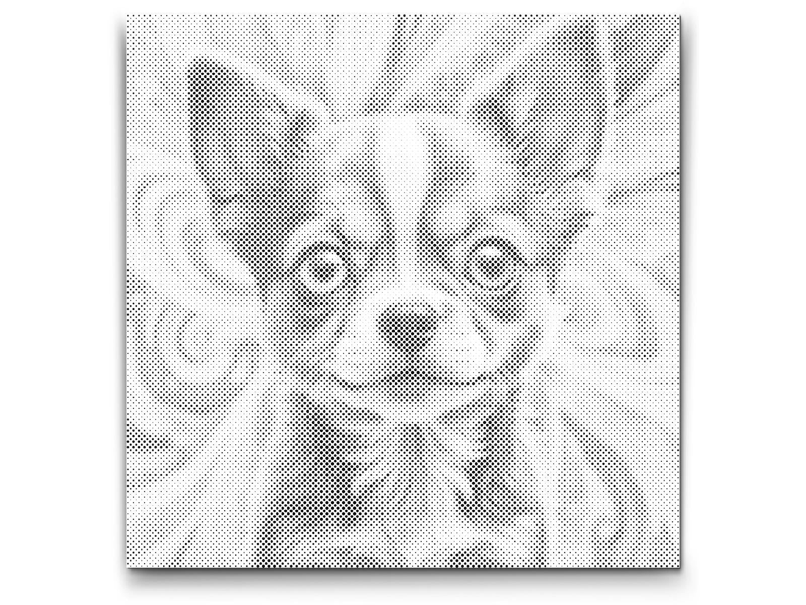 Chiot dans des tons de turquoise et orange - Dottingo