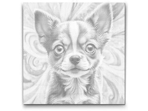 Chiot dans des tons de turquoise et orange - Dottingo