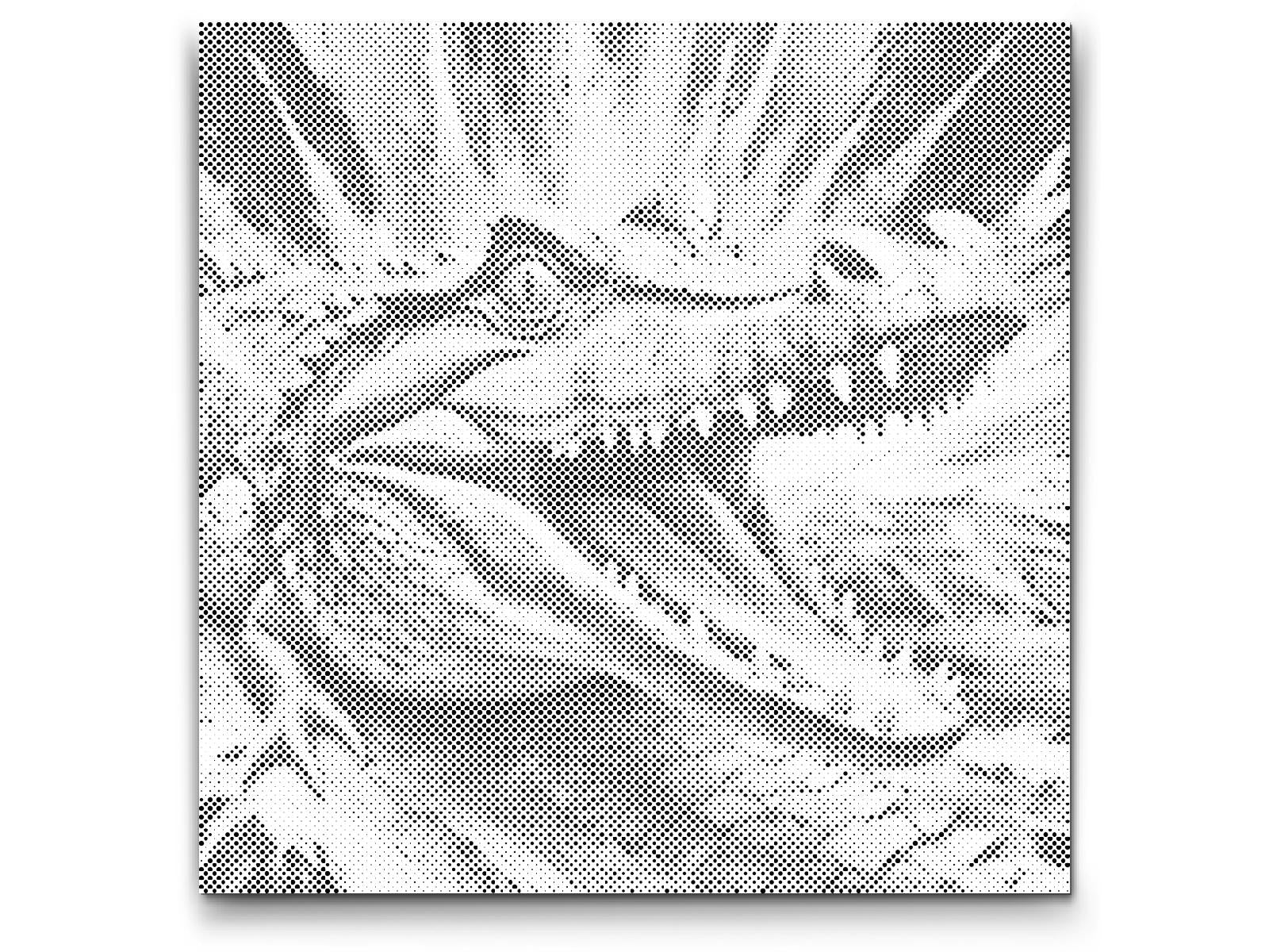 Crocodile dans des tons de turquoise et orange - Dottingo