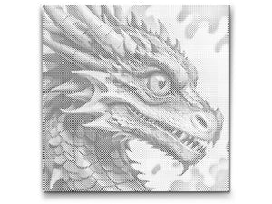 Dragon dans des tons de rouge et de bleu - Dottingo