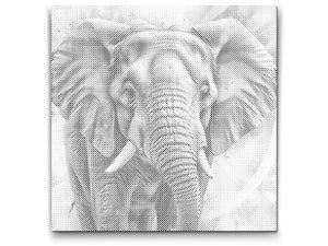 Éléphant dans des tons de turquoise et orange - Dottingo