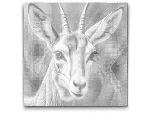 Gazelle dans des tons turquoise et orange - Dottingo