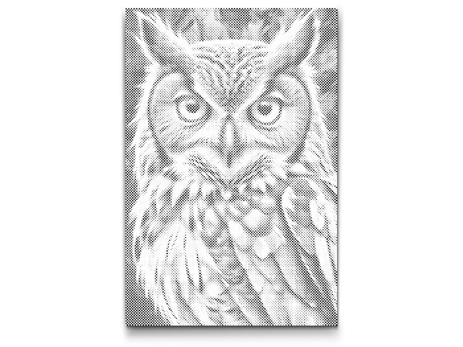 Hibou dans des tons de turquoise foncé - Dottingo