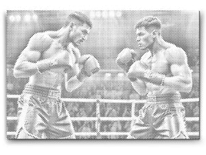 Boxers pendant un combat - Dottingo