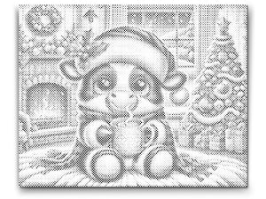 Vache de Noël avec une tasse de café - Dottingo
