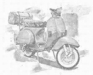 Vespa bleue - Dottingo