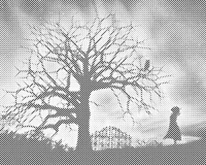 Fille sous le ciel nocturne - Dottingo