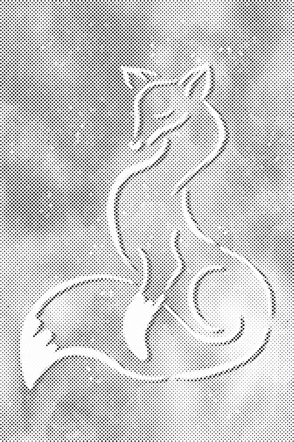 Renard avec un fond étoilé - Dottingo
