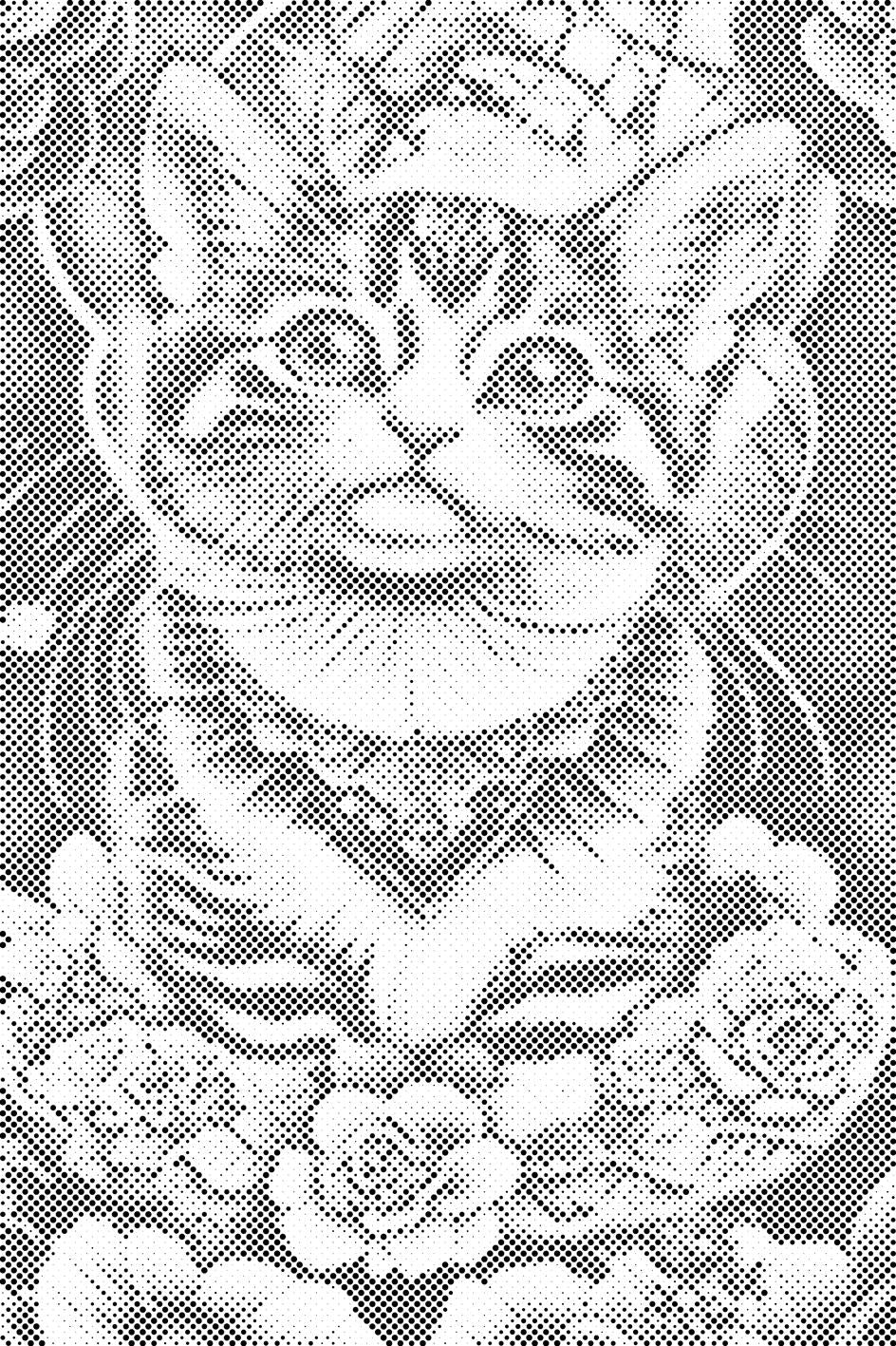 Chaton entouré de fleurs - Dottingo