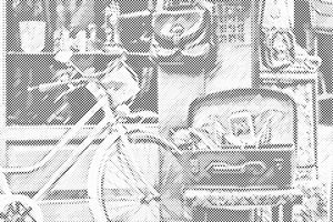 Vélo et valise pleine de souvenirs - Dottingo