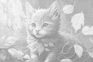 Chaton parmi les feuilles - Dottingo