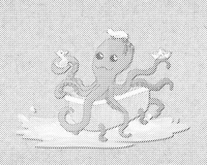 Pieuvre dans un bain - Dottingo