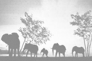Éléphants dans la savane - Dottingo