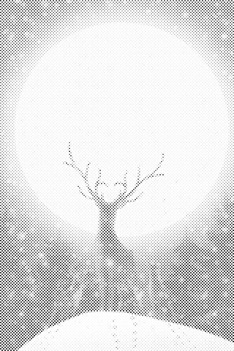 Cerfs sous la pleine lune - Dottingo