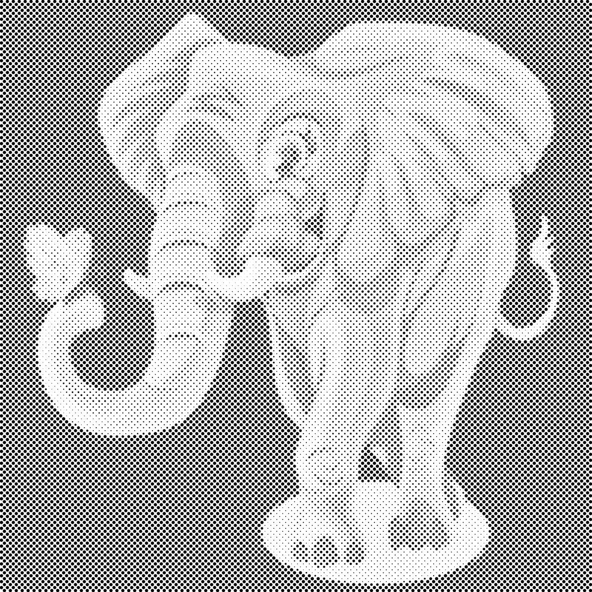 Éléphant joyeux avec un papillon - Dottingo