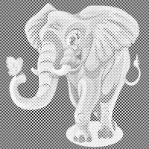 Éléphant joyeux avec un papillon - Dottingo