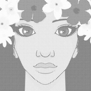 Femme avec une couronne de fleurs - Dottingo