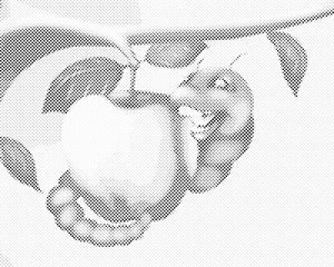 La chenille mange une pomme - Dottingo