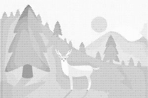 Paysage avec des cerfs - Dottingo