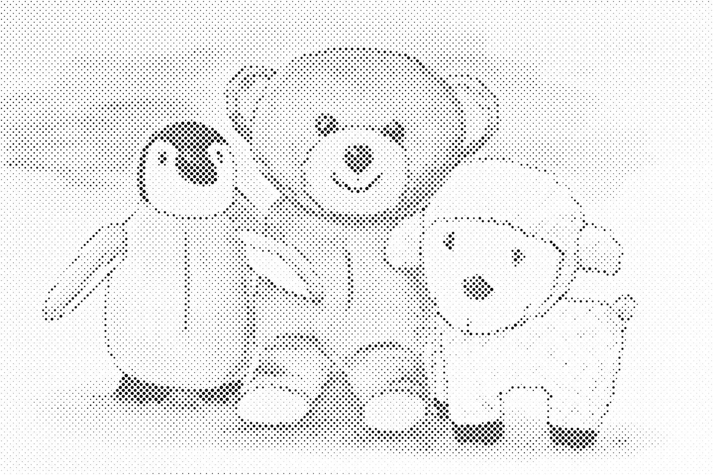 Pingouin, nounours et mouton - Dottingo