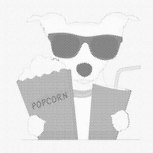 Chien et popcorns - Dottingo