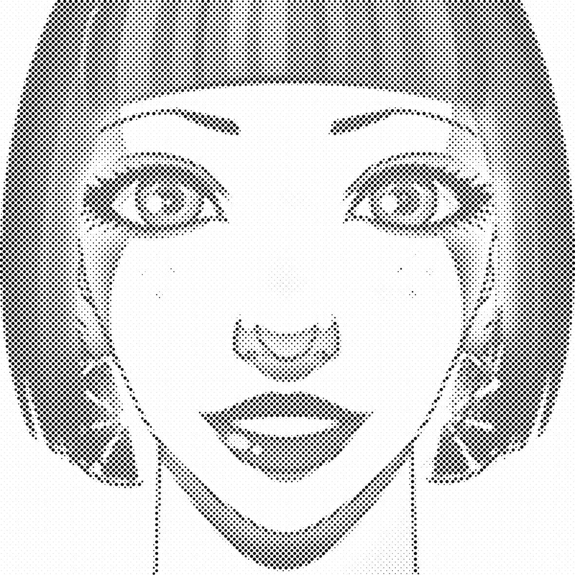 Femme avec des boucles d'oreilles orange - Dottingo